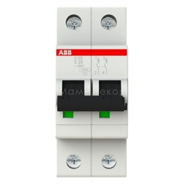 Автоматичний вимикач ABB 2CDS252001R0254 S200 S202-C25