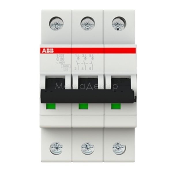 Автоматичний вимикач ABB 2CDS253001R0204 S200 S203-C20