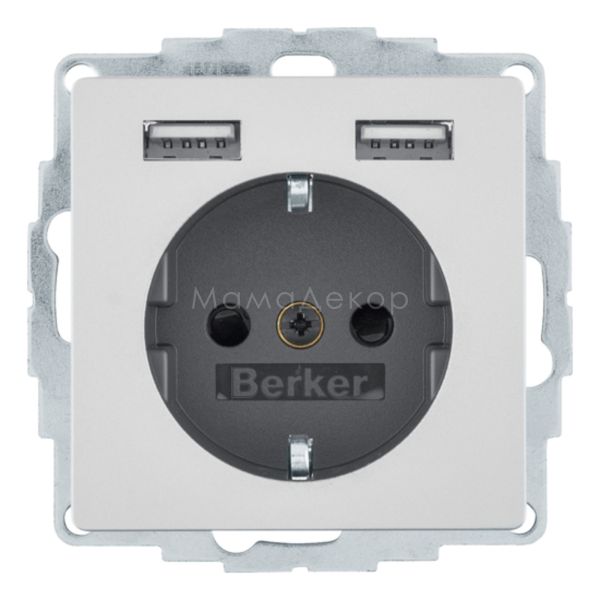 Розетка 220В с USB Berker 48036084 Q.1/Q.3/Q.7