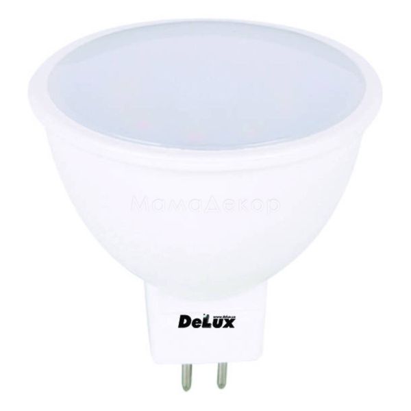 Лампа світлодіодна Delux 90001293 потужністю 5W. Типорозмір — MR16 з цоколем GU5.3, температура кольору — 4100K