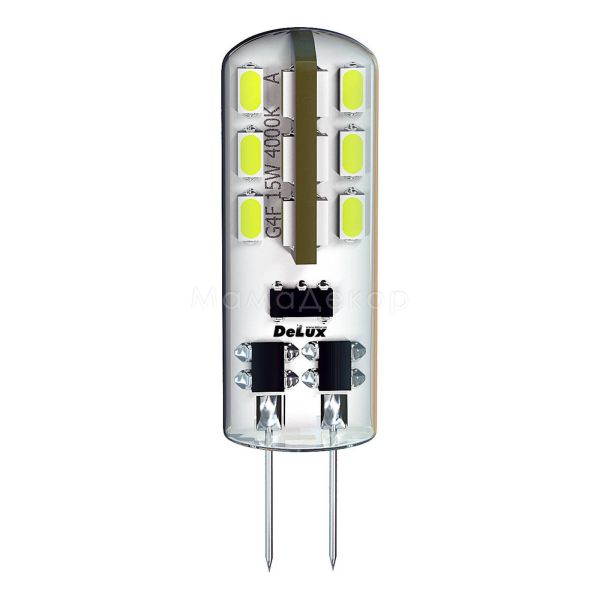 Лампа світлодіодна Delux 90003757 потужністю 1.5W з цоколем G4, температура кольору — 3000K