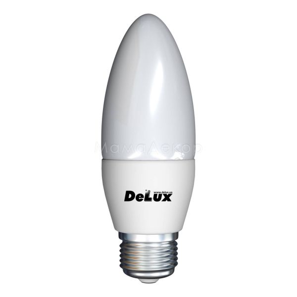 Лампа світлодіодна Delux 90009248 потужністю 7W. Типорозмір — B37 з цоколем E27, температура кольору — 6500K