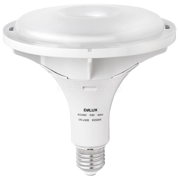 Лампа світлодіодна Delux 90012695 потужністю 50W з серії Round з цоколем E27, температура кольору — 4100 K