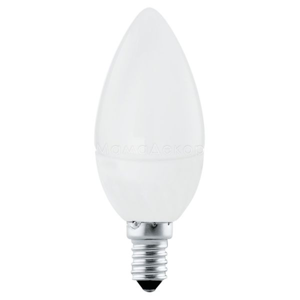 Лампа світлодіодна Eglo 11421 потужністю 4W. Типорозмір — C37 з цоколем E14, температура кольору — 3000K