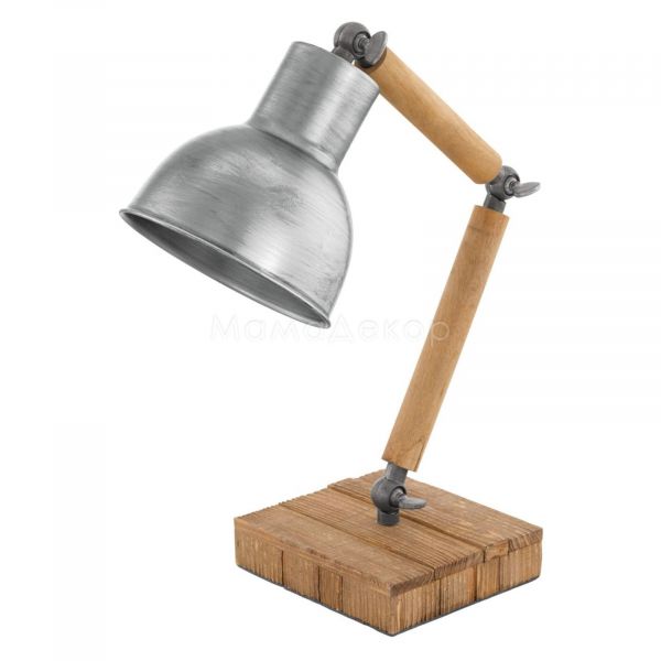 Настільна лампа Eglo 33006 Stringston, колір плафону — срібло, колір основи — коричневий, сталевий