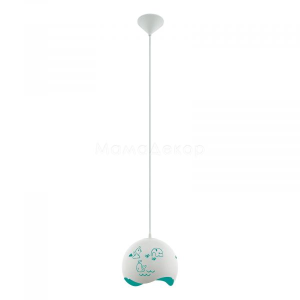 Підвісний світильник Eglo 97393 Laurina, колір плафону — білий, синій, колір основи — білий