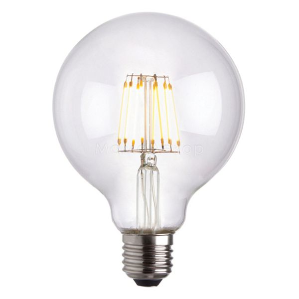 Лампа світлодіодна  сумісна з димером Endon 93023 потужністю 6W. Типорозмір — G95 з цоколем E27, температура кольору — 2700K
