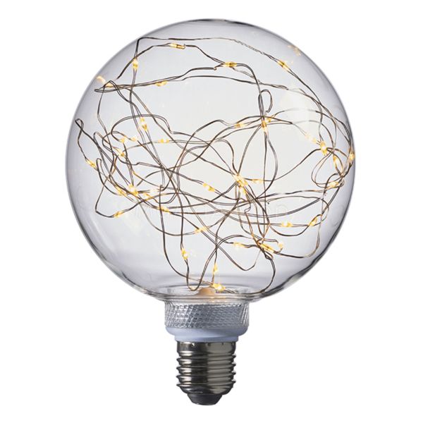 Лампа светодиодная Endon 97224 мощностью 1W из серии Firefly. Типоразмер — G125 с цоколем E27, температура цвета — 2200K