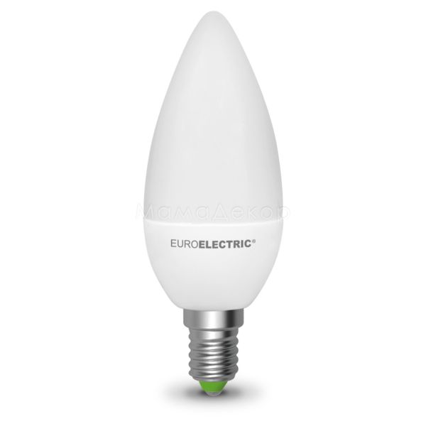Лампа світлодіодна Euroelectric LED-CL-06144(EE) потужністю 6W. Типорозмір — CL38 з цоколем E14, температура кольору — 4000K