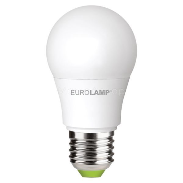 Лампа світлодіодна Eurolamp LED-A50-07273(P) потужністю 7W. Типорозмір — A50 з цоколем E27, температура кольору — 3000K