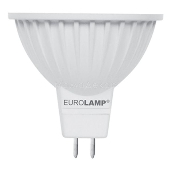 Лампа світлодіодна Eurolamp LED-SMD-05533(D) потужністю 5W з серії Еко. Типорозмір — MR16 з цоколем GU5.3, температура кольору — 4000K