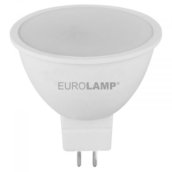 Лампа светодиодная Eurolamp LED-SMD-05533(P) мощностью 5W. Типоразмер — MR16 с цоколем GU5.3, температура цвета — 3000K