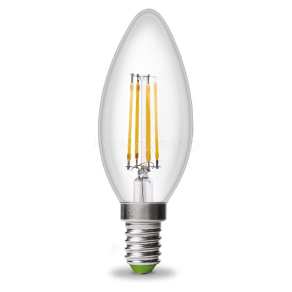 Лампа світлодіодна Eurolamp MLP-LED-CL-04143(F) потужністю 4W. Типорозмір — CL35 з цоколем E14, температура кольору — 3000K. У наборі 2шт.