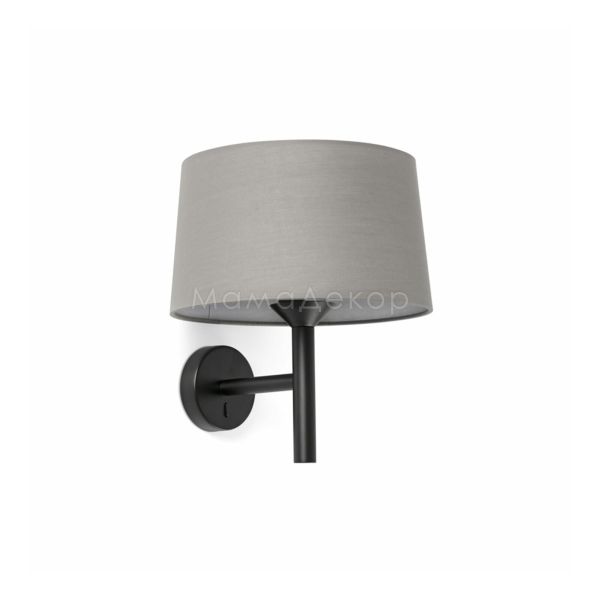 Бра Faro 20221-129 Windsor Wall Lamp  Black Shade Gray 1xE27