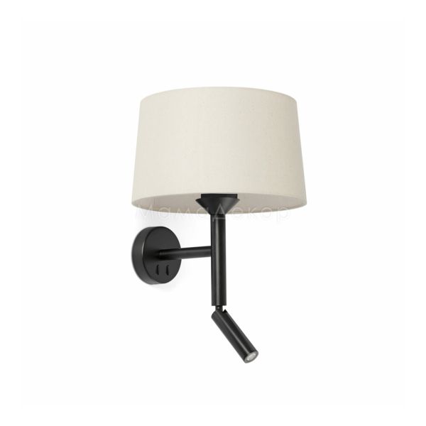 Бра Faro 20223-150 Windsor Wall Lamp  Con Lector Black Scr. Linen 1xE2