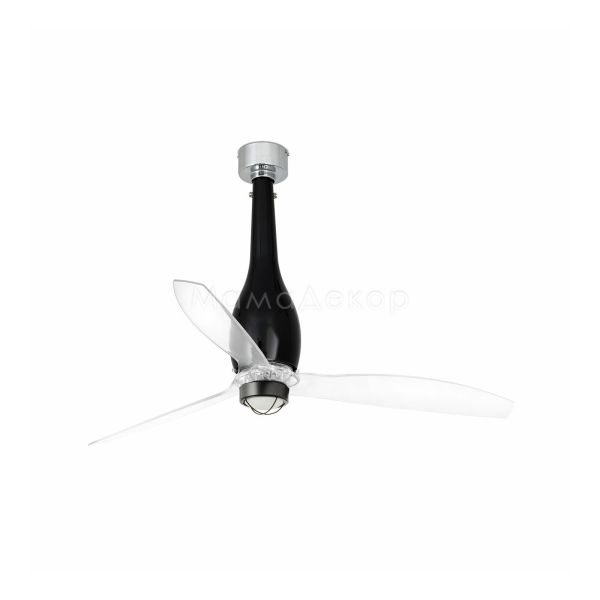 Люстра-вентилятор Faro 32002-10 ETERFAN M LED Shiny black/transparent fan with DC motor