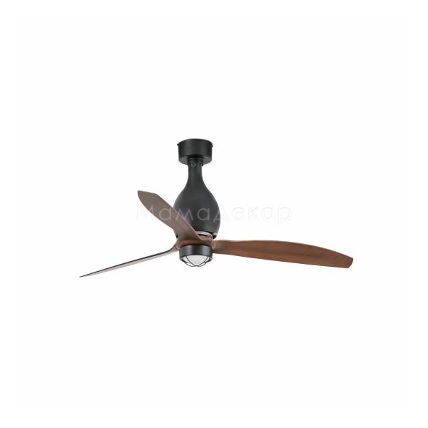 Люстра-вентилятор Faro 32028-10 MINI ETERFAN M LED Matt black/wood fan with DC motor