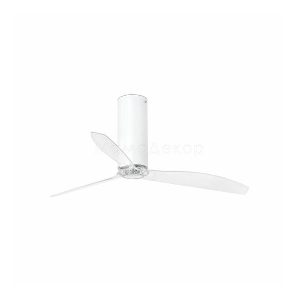 Потолочный вентилятор Faro 32033 TUBE FAN M Shiny white/transparent fan with DC motor