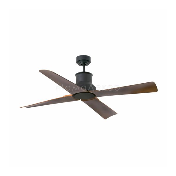 Потолочный вентилятор Faro 33481WW Winche 1300mm DC Black Matt 4P Brown IP44 Wiz