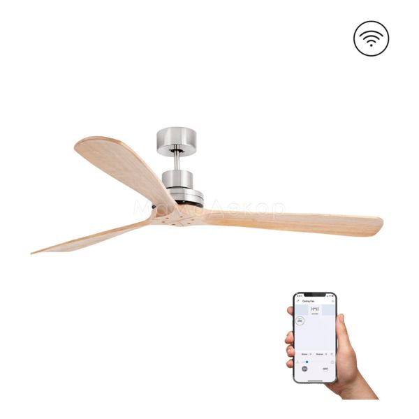 Стельовий вентилятор Faro 33504DCWW Lantau XL DC 1680 DC Nickel Matt 3P Pine Wiz