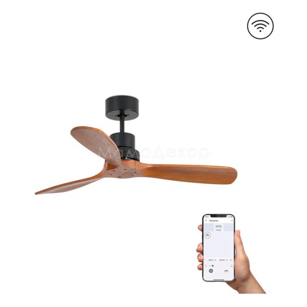 Потолочный вентилятор Faro 33517DCWW Mini Lantau S DC 1070 Black Matt 3P Walnut Wiz