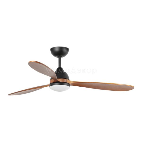 Люстра-вентилятор Faro 33527WT Poros 1320mm Black 3 Blades Walnut 19W 2700K Tuya