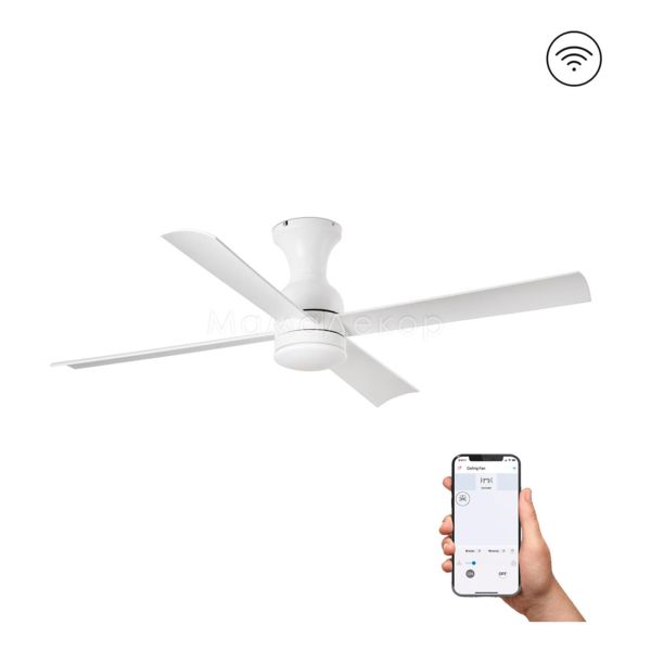 Люстра-вентилятор Faro 33756WW Fraser 1200mm White 4 Blades LED 16W Wiz