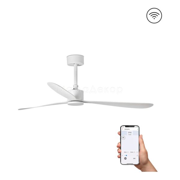 Потолочный вентилятор Faro 33760WT Amelia 1320mm White 3 Blades White Tuya