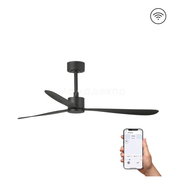 Потолочный вентилятор Faro 33761WW Amelia 1320mm Black 3 Blades Black Wiz