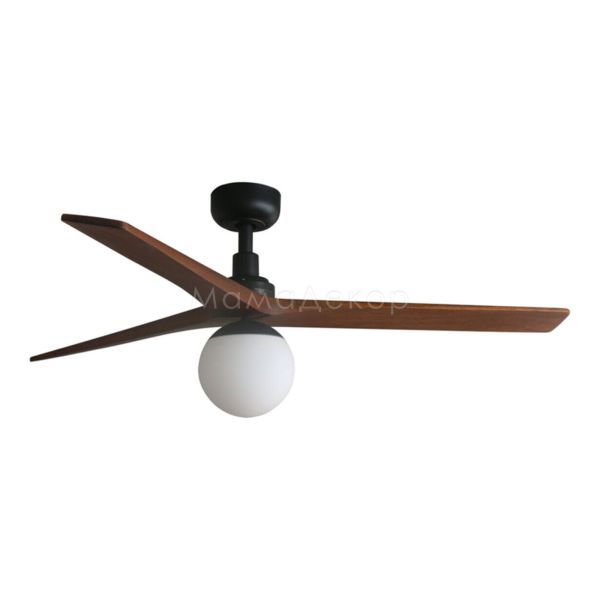 Люстра-вентилятор Faro 34277WW-11L Klim M 1250mm Black 3 Blades Walnut Osc. 1xE27 Wi