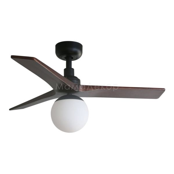 Люстра-вентилятор Faro 34278WW-11L Klim S 925mm Black 3 Blades Walnut Osc. 1xE27 Wiz