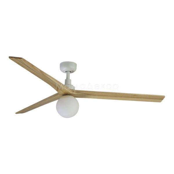 Люстра-вентилятор Faro 34279WW-11L Klim L 1500mm White 3 Blade Oak Light 1xE27 Wiz