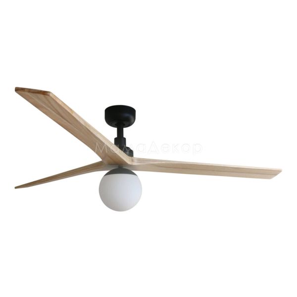 Люстра-вентилятор Faro 34282WT-11L Klim L 1500mm Black 3P Oak Light 1xE27 Tuya
