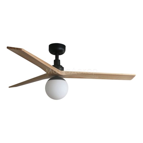 Люстра-вентилятор Faro 34283WT-11L Klim M 1250mm Black 3P Oak Light 1xE27 Tuya