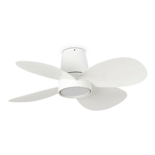 Люстра-вентилятор Faro 34315 Klover S 800mm White 4 Blades 18W LED CCT Dim