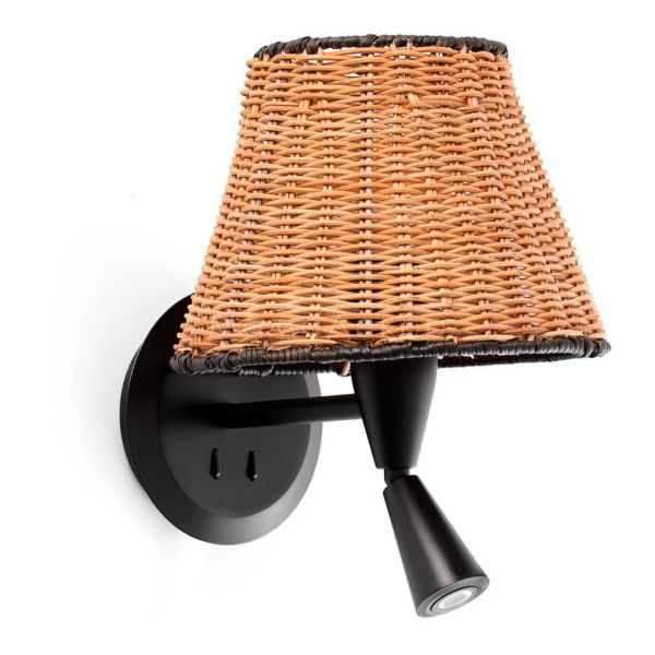 Бра Faro 64309-71 SUMBA Black/rattan table lamp with reader