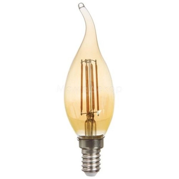 Лампа світлодіодна Feron 1520 потужністю 6W з серії Filament. Типорозмір — СF37 з цоколем E14, температура кольору — 2200K