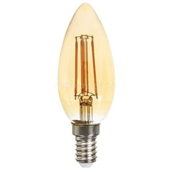 Лампа светодиодная Feron 1521 мощностью 4W из серии Filament. Типоразмер — С37 с цоколем E14, температура цвета — 2200K