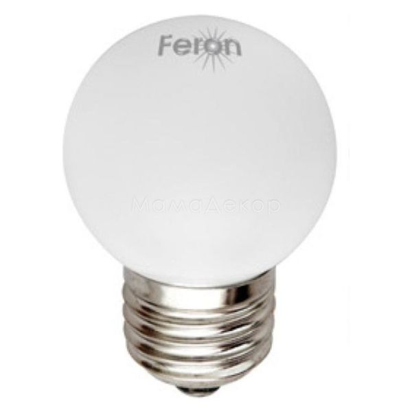 Лампа светодиодная Feron 25115 мощностью 1W. Типоразмер — G45 с цоколем E27, температура цвета — 6400K