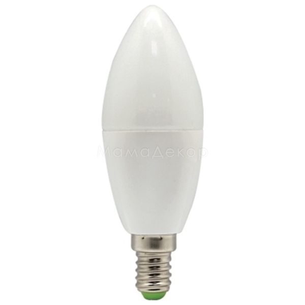 Лампа світлодіодна Feron 25475 потужністю 7W з серії Алюпласт. Типорозмір — C37 з цоколем E14, температура кольору — 2700K