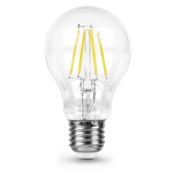 Лампа світлодіодна Feron 25569 потужністю 6W з серії Filament. Типорозмір — A60 з цоколем E27, температура кольору — 2700K