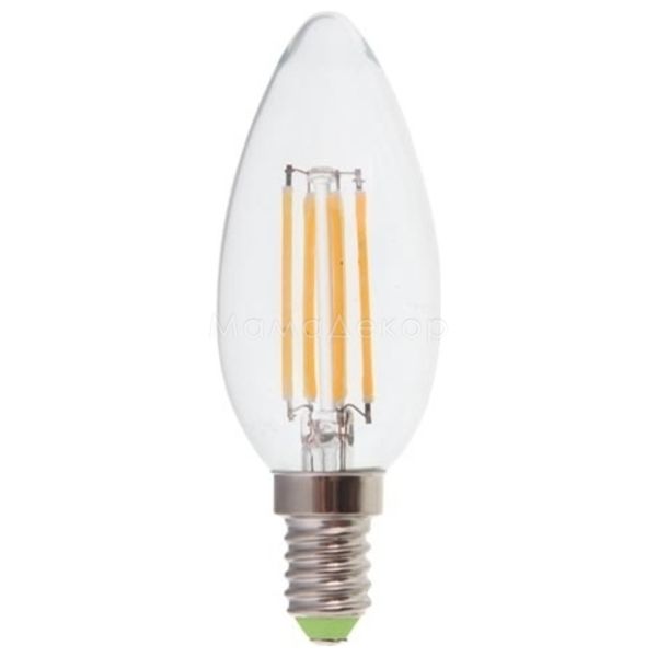Лампа светодиодная Feron 25572 мощностью 4W из серии Filament. Типоразмер — C37 с цоколем E14, температура цвета — 2700K