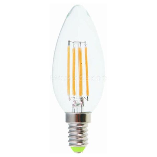 Лампа светодиодная  диммируемая Feron 25651 мощностью 4W из серии Filament. Типоразмер — C37 с цоколем E14, температура цвета — 2700K
