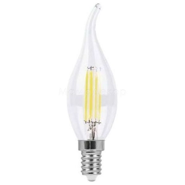 Лампа светодиодная  диммируемая Feron 25653 мощностью 4W из серии Filament. Типоразмер — CF37 с цоколем E14, температура цвета — 2700K