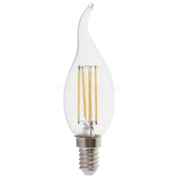 Лампа світлодіодна Feron 25750 потужністю 6W з серії Filament. Типорозмір — CF37 з цоколем E14, температура кольору — 2700K