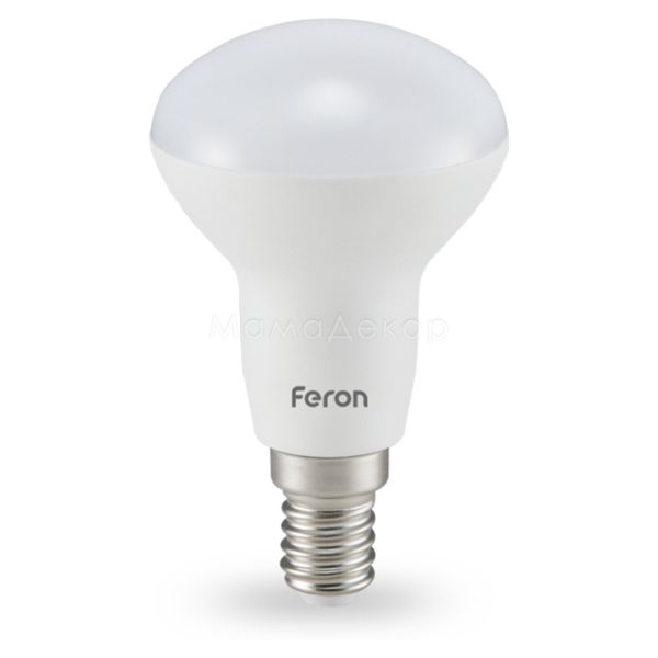 Лампа світлодіодна Feron 25982 потужністю 7W. Типорозмір — R50 з цоколем E14, температура кольору — 2700K