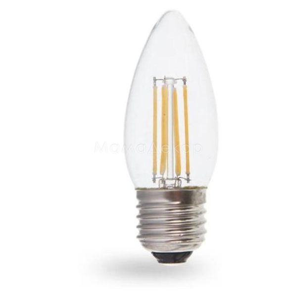 Лампа світлодіодна Feron 40086 потужністю 7W з серії LB-160. Типорозмір — C37 з цоколем E27, температура кольору — 2700K