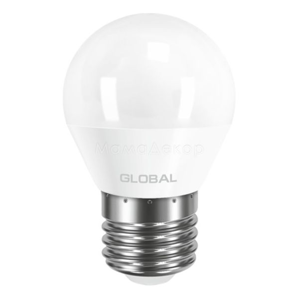 Лампа світлодіодна Global 1-GBL-141 потужністю 5W. Типорозмір — G45 з цоколем E27, температура кольору — 3000K