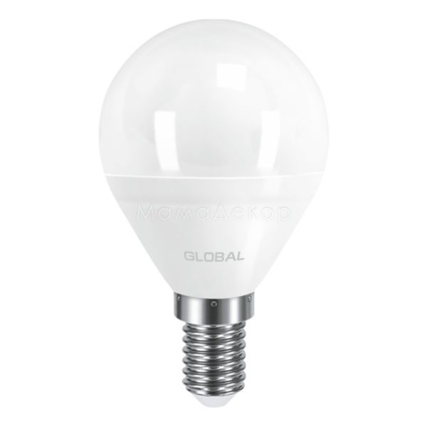 Лампа світлодіодна Global 1-GBL-144 потужністю 5W. Типорозмір — G45 з цоколем E14, температура кольору — 4100K