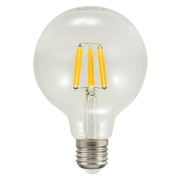 Лампа світлодіодна Goldlux 308580 потужністю 7.5W. Типорозмір — G95 з цоколем E27, температура кольору — 3000K